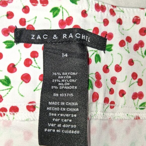 Zac & Rachel Women's Cherry Print Skort NWT Sz 14 - Picture 4 of 7